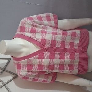 St. John's Bay Pink and White Knit Sweater